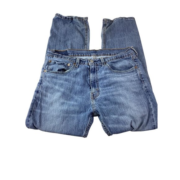 Levis 505 Mens Regular Fit Straight Leg Jeans*34x30*Medium Wash*Blue Denim*VGC - Picture 4 of 8